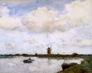 Mill at the lake Sun